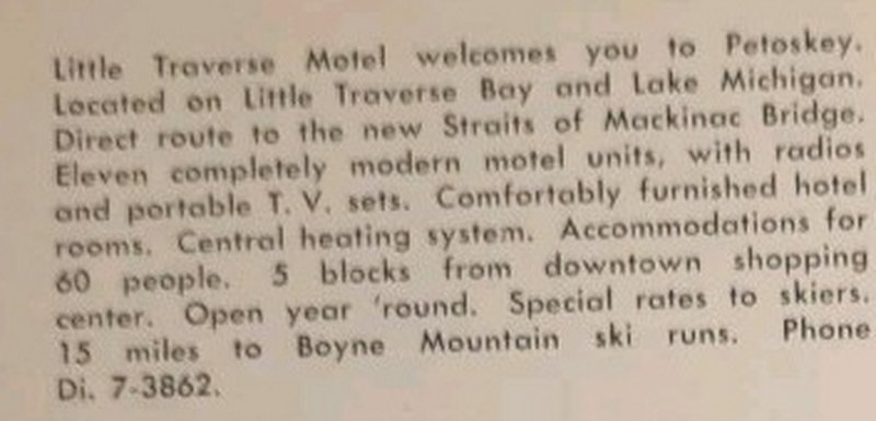 Little Traverse Motel (Little Traverse Hotel) - Postcard